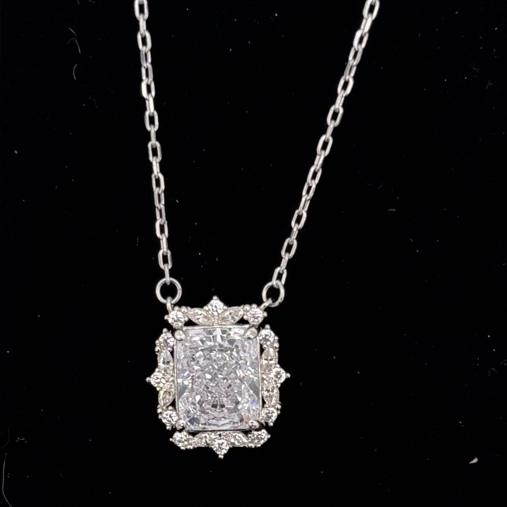 NEW Elegant Radiance Necklace – Sterling Silver with Brilliant CZ Halo